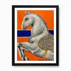 Grey Horse Art Print