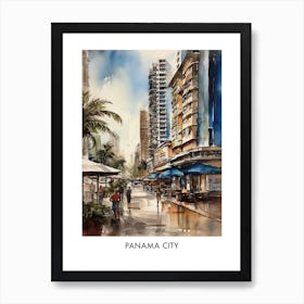 Panama City Watercolor 2travel Poster Art Print