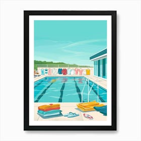 Illustration Of A Swimming Pool Art Print