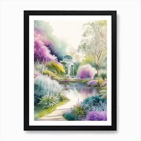 Birmingham Botanical Gardens, 2, Usa Pastel Watercolour Art Print