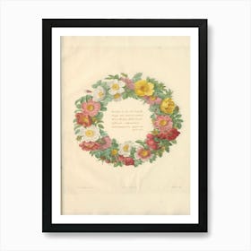 Rose Illustration from Les Roses vol.1, Pierre Joseph Redoute Art Print