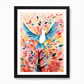 Bird Painting Collage Dove 3 Art Print