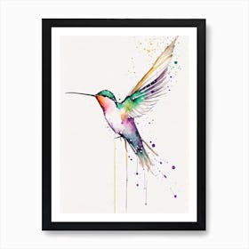 Hummingbird 1 Symbol Minimal Watercolour Art Print
