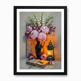 Carnations In A Vase Art Print