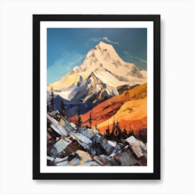 Nanga Parbat Pakistan 3 Mountain Painting Art Print