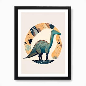 Hadrosaurus Terrazzo Style Dinosaur Art Print