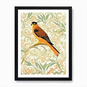 Falcon 2 William Morris Style Bird Art Print