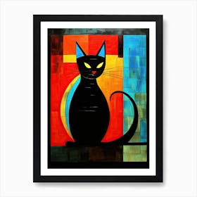 Meowdern Cubism: Minimalist Cat Creations Art Print