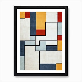 Jazzed-Up Juxtaposition: Abstract Geometry Unleashed Art Print