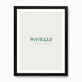 Ravello Amalfi Coast Italy typography lettering Portrait Art Print