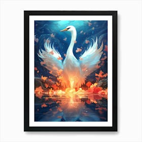 Swan Fire Art Print