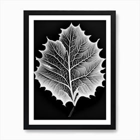 Sycamore Leaf Linocut 3 Art Print