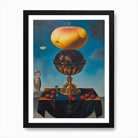 Lotus With A Cat 1 Dali Surrealism Style Art Print