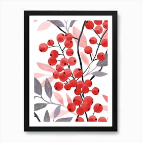 Cranberries Close Up Illustration 1 Art Print