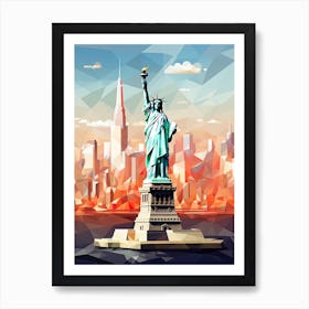 New York City, Usa, Geometric Illustration 4 Art Print