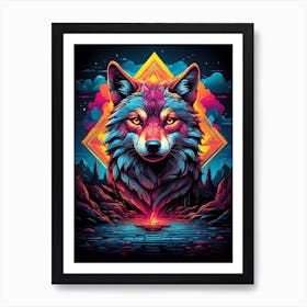 Psychedelic Wolf 8 Art Print