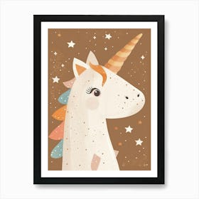 Unicorn With The Stars Muted Mocha Pastels 1 Art Print