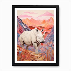 Rhino In The Landscape 1 Art Print