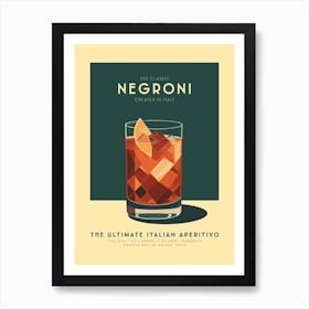 Negroni Cocktail Art Print