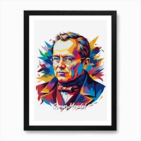 Gregor Mendel 01 Portrait WPAP Pop Art Art Print