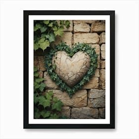 Heart Shaped Stone With Ivy Art Print