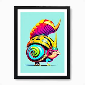 Full Body Snail Punk 1 Pop Art Art Print