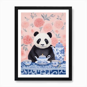 Animals Having Tea   Panda Bear 2 Art Print