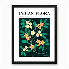 Indian Florals Frangipani Art Print