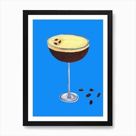 Espresso Martini Blue Art Print