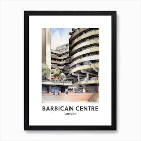 Barbican Centre, London 1 Watercolour Travel Poster Art Print