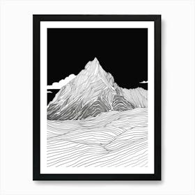 Ben More Mull Mountain Line Drawing 1 Art Print