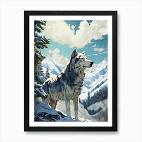 Wolf In The Snow Art Print