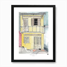 Tiny house 01 Saigon Vietnam Watercolor Illustration Art Print