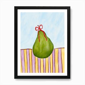 Pear and Grid 1 Art Print