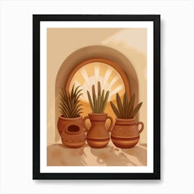 Pots Of Plants Art Print