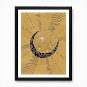 Moon With Runes Art Print