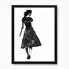 Polka Dot Dress 3 Art Print