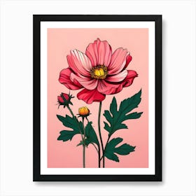 Pink Cosmos 3 Art Print