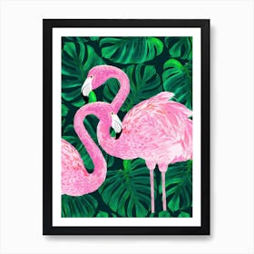 Flamingos Art Print