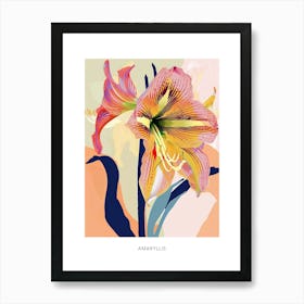 Colourful Flower Illustration Poster Amaryllis 8 Art Print