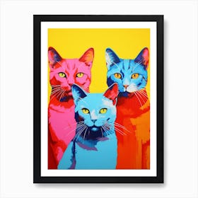 Pop Art Cats Vivid 1 Art Print