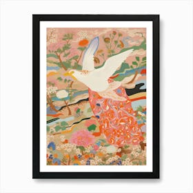 Maximalist Bird Painting Seagull 1 Art Print