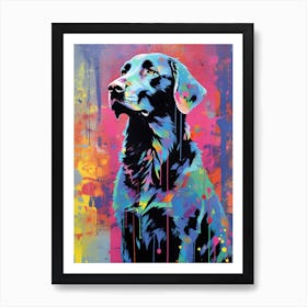 Abstract Flat-coated Retriever Hunting Dog Gun Dog Flatty Flat Artwork 1 Art Print