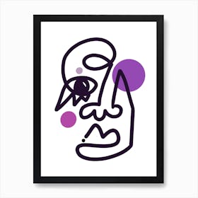 Aubergine Line Art Print