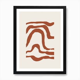 Soft Terracotta Lines 02 Art Print