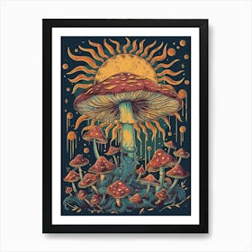 Mushrooms In The Sun Art Print