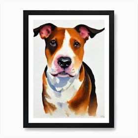 Miniature Bull Terrier Watercolour Dog Art Print