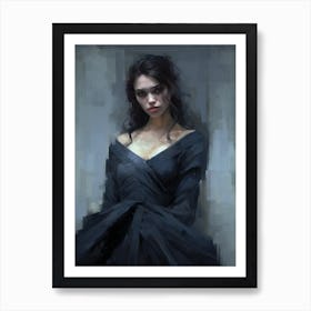 Woman In A Black Dress 5 Art Print