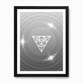 Geometric Glyph in White and Silver with Sparkle Array n.0093 Art Print