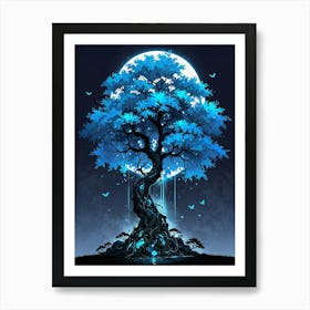 Blue Tree Of Life Art Print